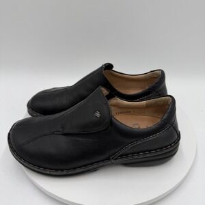 Finn Comfort Flagstaff Shoes Leather Womens Size EUR 40 US 8.5 Black Slip On